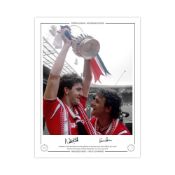 Autographed Man United 16 X 12 Limited Edition Col, Depicting Norman Whiteside Holding Aloft The