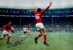 Football Sir Geoff Hurst signed 1966 World Cup Final 18x12 colour print. Sir Geoffrey Charles