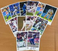 India cricket collection 12 signed 6x4 colour cricket cards of players past and present. Good