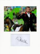 Equestrian Nick Skelton 16x12 overall mounted signature piece includes a signed album page and a