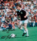 Football Willie Johnston Hand signed 11x8 Colour Photo Showing Johnston in action for Scotland.