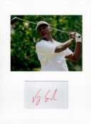 Golf Vijay Singh 16x12 overall mounted signature piece includes a signed album page and a colour