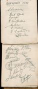 Football and Cricket Autograph book 1940s, 50s packed with legendary names 30 multi signed pages