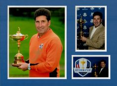 Golf Jose Maria Olazabal 16x12 overall mounted signature piece includes a superb, signed Ryder Cup