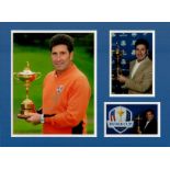 Golf Jose Maria Olazabal 16x12 overall mounted signature piece includes a superb, signed Ryder Cup