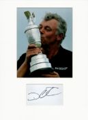 Golf Darren Clarke 16x12 overall mounted signature piece includes a signed album page and a superb