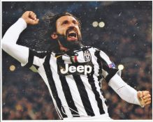 Andrea Pirlo Hand signed 10x8 Colour Photo Showing Pirlo Celebrating whilst playing for Italian