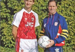 Legend Tony Adams Hand signed 10x8 Colour Photo showing Adams alongside Former Manager George