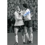 Autographed ROY McFARLAND 12 x 8 photo - B/W, depicting McFarland congratulating his Derby County