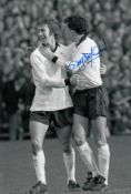 Autographed ROY McFARLAND 12 x 8 photo - B/W, depicting McFarland congratulating his Derby County