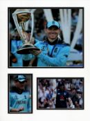 Cricket Eoin Morgan 16x12 overall mounted signature piece includes a signed colour photo and two