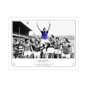 Autographed John Greig 16 X 12 Limited Edition Colorized, Depicting The Rangers Captain Being
