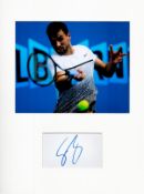 Tennis Grigor Dimitrov 16x12 overall mounted signature piece includes signed album page and a