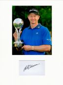 Golf Retief Goosen 16x12 overall mounted signature piece includes a signed album page and a colour