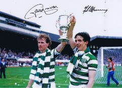 Autographed Celtic 16 X 12 Photo - Col, Depicting Celtic's Goalscorers Frank McGarvey And Davie