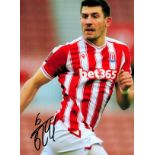 Stoke City Defender Danny Batth Hand signed 10x8 Colour Photo showing Batth in action. Good
