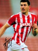 Stoke City Defender Danny Batth Hand signed 10x8 Colour Photo showing Batth in action. Good