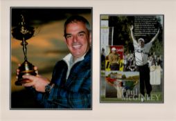 Golf Paul McGinley 19x13 overall mounted signature piece includes a signed colour photo and