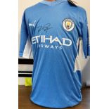 Football Ruben Dias signed Manchester City replica home shirt size medium. Portuguese professional