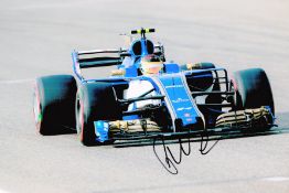 Motor Racing Pascal Wehrlein signed Sauber Formula One 12x8 colour photo. Pascal Wehrlein (born 18