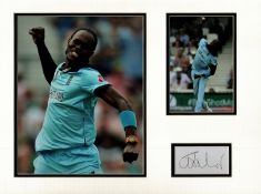 Cricket Jofra Archer 16x12 overall mounted signature piece includes a signed album page and two