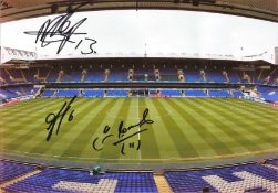 Spurs Multi Signed 10x8 colour Photo showing White Hart Lane. Signed by Erik Lamela, Nabil