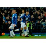 Football Aaron Lennon Hand signed 10x8 Colour Photo showing Lennon celebrating during his time at