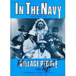 VILLAGE PEOPLE 'In The Navy' Sheet Music signed by Randy Jones, Glenn Hughes (1950-2001) and Alex