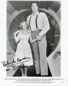 James Bond, Blanche Ravalec signed 10x8 black and white promo photograph pictured as Dolly, Jaws'