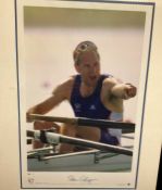 Sir Steve Redgrave Hand signed 22x15 Limited Edition Colour Photo in black wood effect Frame