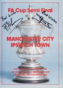 Autographed Ipswich V Man City Programme, Fa Cup Semi-Final At Villa Park In 1981, Signed To The