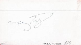Actor, Meg Ryan signed 5x3 card signed in silver pen. Ryan (November 19, 1961) is an American