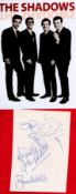 THE SHADOWS vintage Album Page fully signed by Hank Marvin, Bruce Welch, Brian Bennett and John