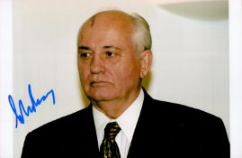 Mikhail Gorbachev signed 11x8 colour photo. Russian and former Soviet politician. Good condition.
