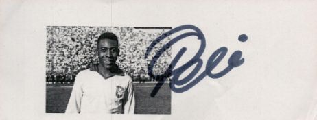 PELE Football Legend signed Brazil Picture Page. Good condition. All autographs come with a