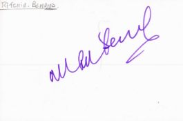 Cricket, Richie Benaud signed 6x4 white card dated 20th May 2002, signed in purple pen. Benaud