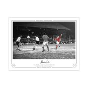 Autographed Denis Law 16 X 12 Limited Edition - Colorized, Depicting The Man United Centre-Forward