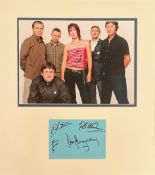 THE BEAUTIFUL SOUTH signed Album Page by 4 members inc. Dave Hemingway, Paul Heaton, Dave Stead etc.