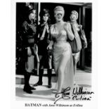 June Wilkinson signed vintage 10x8 black and white Batman promo photograph picturing a scene