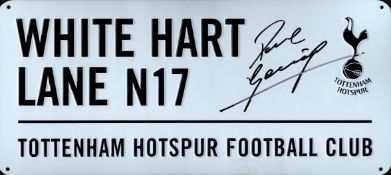 Football, Paul Gascoigne signed 7x15 White Hart Lane metal sign for Tottenham Hotspur FC. A lovely