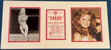 DIANA DORS (1931-1984) and JULIE EGE (1943-2008) signed Craze vintage Flyer with 13x28 mounted