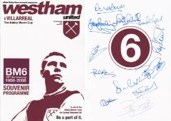 Football Autographed West Ham United 1980, An Official Programme For The Bobby Moore Cup, Between