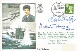 Arthur Harris, Karl Donitz WW2 signed Sqn Ldr Bulloch Historic Aviators cover. Good condition. All