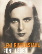 Leni Riefenstahl signed hardback book titled Funf Leben. This book features a signature on the