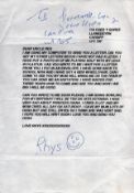 Reggie Kray, typed letter signed by his friend Rhys, aged 9. This letter features interesting