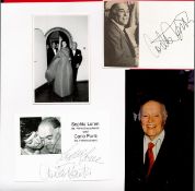 Carlo Ponti and Sophia Loren signed collection. 4 items in total. Good condition. All autographs