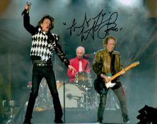 Rolling Stones, Charlie Watts signed 10x8 colour photograph picturing Watts on stage drumming in