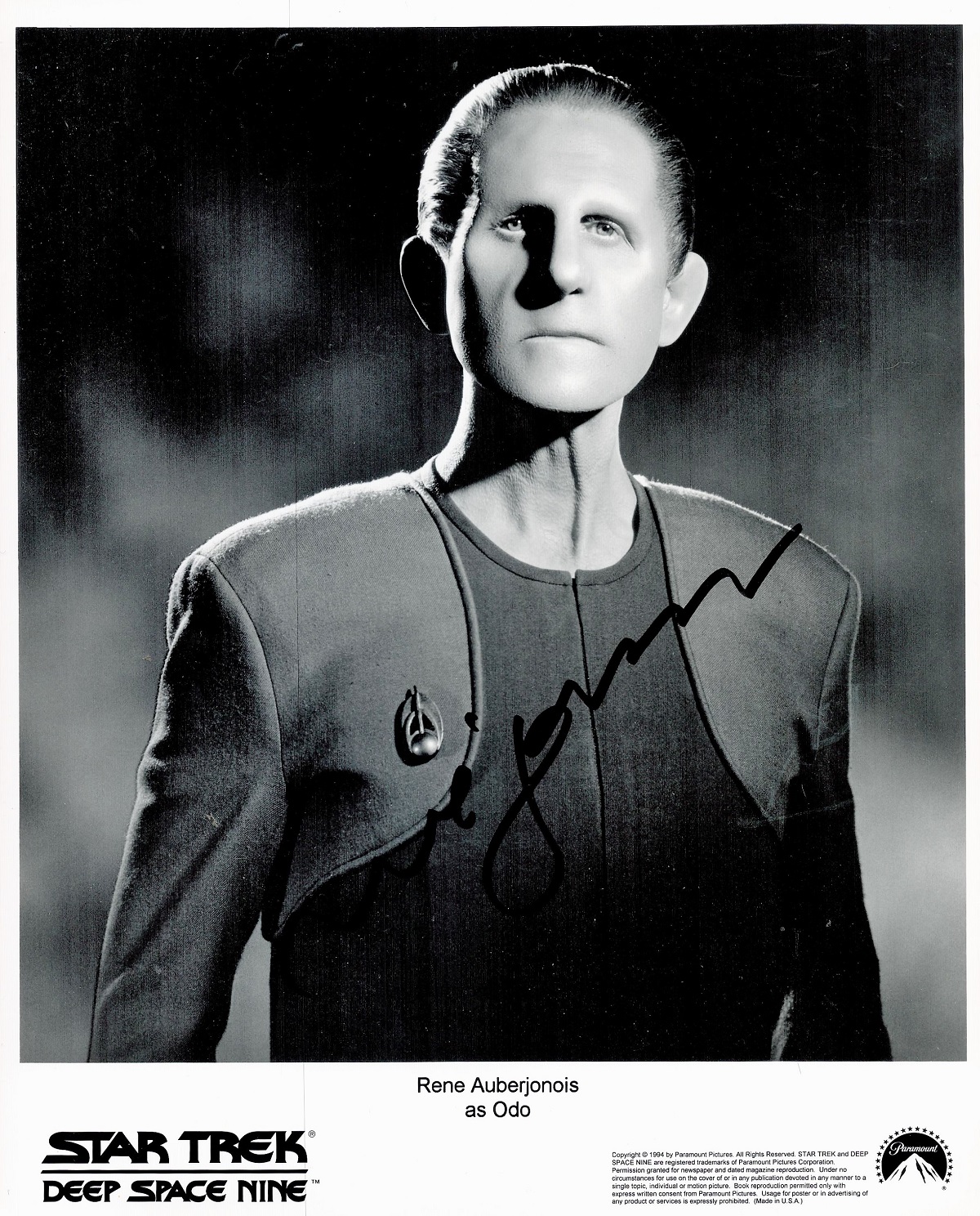 Star Trek, René Auberjonois signed 10x8 vintage black and white promo photograph pictured during his