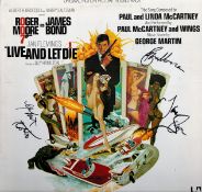 James Bond, multi-signed LP by member of Live and Let Die including Roger Moore, Jane Seymour and