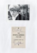Music, Peter and Gordon matted signature piece featuring a 5x4 black and white photograph and a